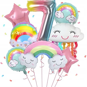 Balónek Balónky Dekorace Narozeninové Pro Oslavy 7. Narozenin Různé Vzory Sada