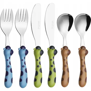 Příbor EXZACT Příbor pro děti 6 dílů Nerezová Ocel Žirafa