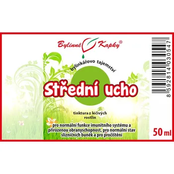 Doplněk stravy Bylinné kapky s.r.o. Střední ucho - Bylinné kapky (tinktura) - Bylinkářovo tajemství 50 ml