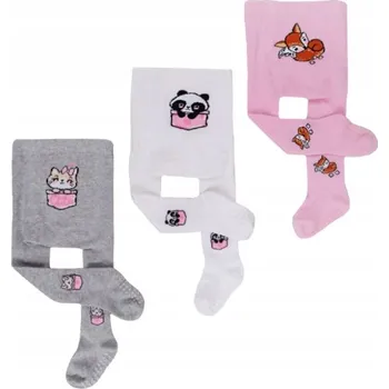 Dětské barevné Punčocháče pro holčičky v balení 3 ks, velikost 80-86 YOCLUB