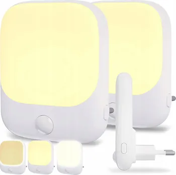 Noční světlo NOČNÍ LAMPA SE SENZOREM POHYBU A SOUMRAKU DO ZÁSUVKY, 2 KS