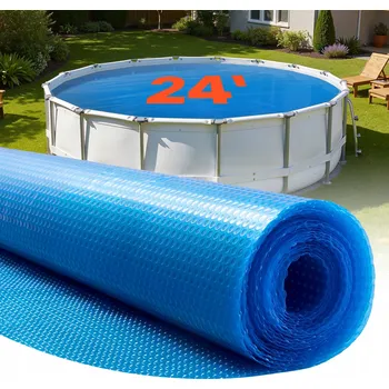 Bazén Solární Krycí Plachta na bazén VEVOR kulatý, modrý, 731,5 cm, tloušťka 0,2 mm