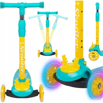 Koloběžka TŘÍKOLOVÁ KOLOBĚŽKA PRO DĚTI BALANČNÍ LED HUDBA NASTAVITELNÁ SOB