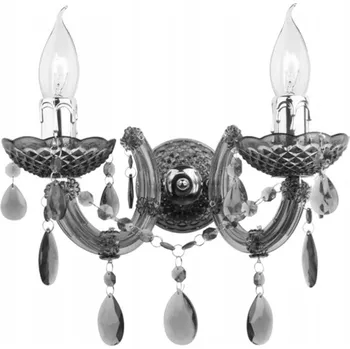 Nástěnné svítidlo TERESA, nástěnné svítidlo, 2 žárovky, E14, kouřové sklo, šířka: 33 cm