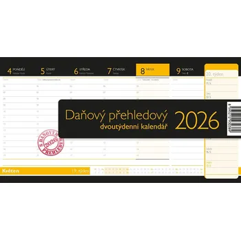 Kalendář Graspo - Daňový přehledový stolní kalendář 2026, 29 × 15,2 cm