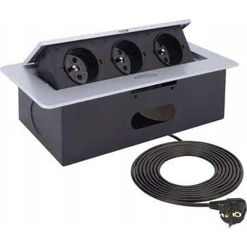 Elektrická zásuvka Elektrická Zásuvka do pracovní desky Design Light stříbrná