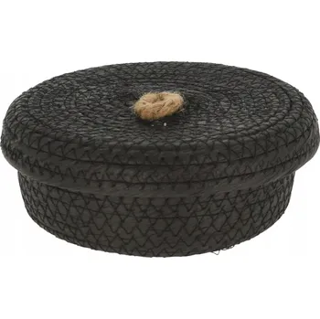 Úložný box Úložný košík BlackTwist S (16×6,5 cm) - černý s víkem