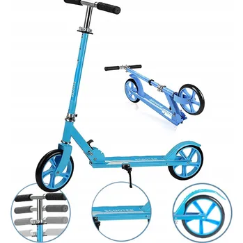 Koloběžka Skládací městská koloběžka s nastavitelnou výškou 78-104 cm, dvoukolečková, modrá