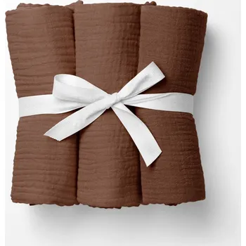 Plena Mušelínová plena/dečka Nature MSN-075 Hnědá - ZVÝHODNĚNÁ SADA 3 KS 70x70 cm - Sada 3 ks