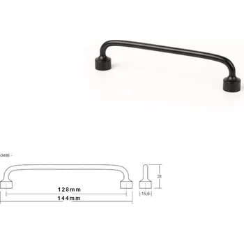 Nábytkové kování Nábytková úchytka VIEFE 0495 FLOID 128mm černá matná