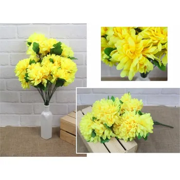 umělá květina Umělá kytice 2 ks CHRYZANTÉMA 18 stonků 50 cm - ŽLUTÁ KAO-102A