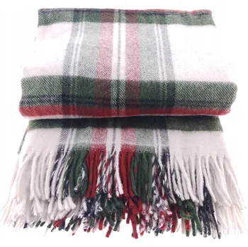 Prostěradlo Vlněná deka s třásněmi 160x200 kostkovaný skotský vzor