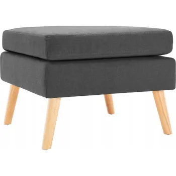 Taburet Podnožka s měkkým polštářem, tmavě šedá, 54x54x43,5 cm, masivní borové dřevo