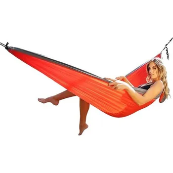 Zahradní nábytek Turistická houpací síť pro 2 osoby, hamak 210 x 140 cm Černá
