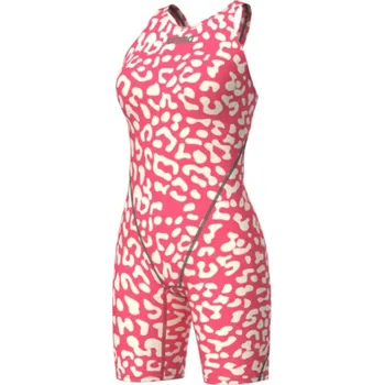 Dívčí plavky Arena Powerskin ST Next Openback Leopard Geranium 128cm