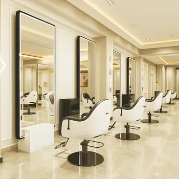 Zrcadlo Konzola konsoleta kadeřnická barberská kosmetická zrcadlo LED rám hliníkový 200x80 PRO 1-MR-YJDH20080-3-01