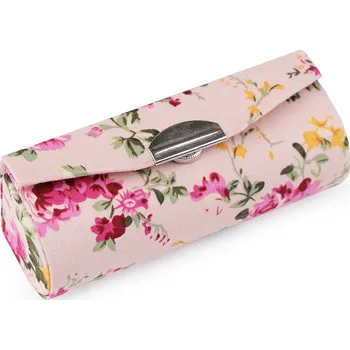 Deštník Pouzdro na rtěnku se zrcátkem s květy, velké, 12 pudrová