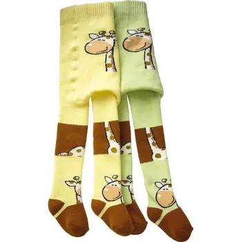 Dětské punčocháče NOVIA | Baby froté ZOO žirafa zelená 68-74