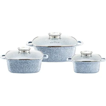 Sada nádobí Zilner ZL 7077 Sada keramicko-mramorová hrnců 6 dílná + Dárek Slunečnicový olej ve spreji 300 ml