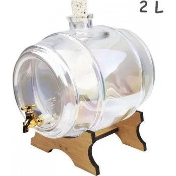 Skleněný soudek se stojanem 2 l duhový