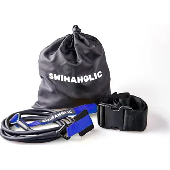 Plavecké posilovací gumy Swimaholic Safety Cord Short Belt Modrá