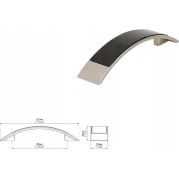Nábytková úchytka SIRO 2184-137ZN21GH2 , imitace nerezové oceli/černá vložka