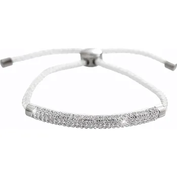 Náramek JSB bijoux s.r.o. Ocelový náramek na šňůrce drobně zdobený krystaly Swarovski Crystal