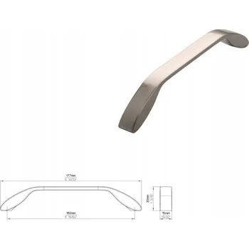 Nábytkové kování Nábytková úchytka SIRO 2266-177ZN21 vzhled nerezové oceli