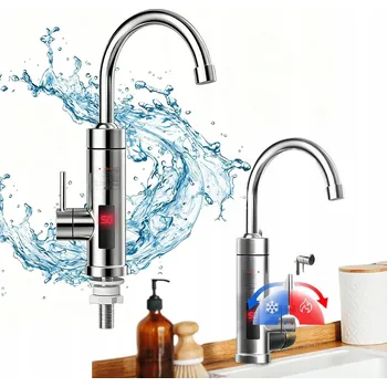 Bojler PRŮTOKOVÝ ELEKTRICKÝ OHŘÍVAČ VODY S LCD DISPLEJEM, KOHOUTKOVÁ BATERIE 30-60°C 3000W