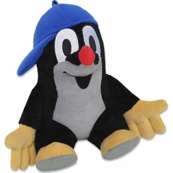 plyšák Krteček 31 cm sedící, kšiltovka modrá – plyšová hračka