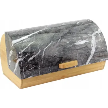 chlebník Chlebník, s bambusem, mramorový design, černý