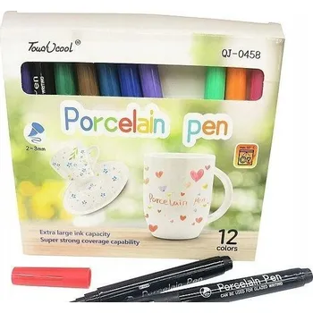 Fixy na malování na porcelán, 12 barev