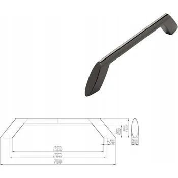 Nábytkové kování Nábytková úchytka SIRO 2415-192ZN16 , antracit lesklá