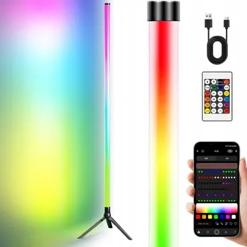 Stojací lampa LAMPA PODŁOGOWA LED ROHOVÁ LAMPA STOJACÍ 120CM RGB CCT + DÁLKOVÝ OVLADAČ