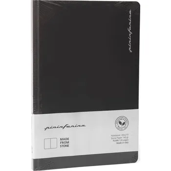 Diář Pininfarina Segno, Notes z kamenného papíru voděodolný Pininfarina hladký A5, 128 stran, černý - Formadore