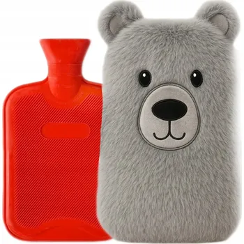 Termofor GUMOVÝ TERMOFOR NA VODU V PLYŠOVÉM OBALU NA HORKOU VODU XXL 2L