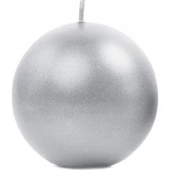 Svíčka Svíčka ve tvaru koule Party Deco stříbrná