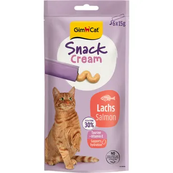 Pamlsek pro kočku GimCat Snack Cream losos 6x15 g