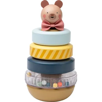 Hračka pro nejmenší Taf Toys Senzorická věž – Medvídek ke skládání | Od 9 měsíců