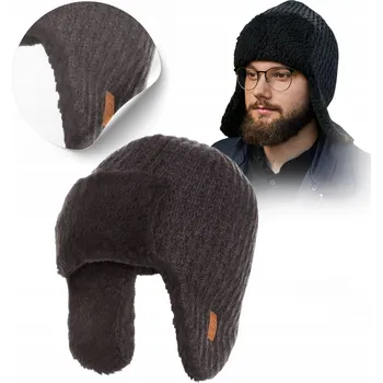 Pokrývka hlavy Zimní čepice Brødrene s klapkami na uši, šedá, univerzální velikost