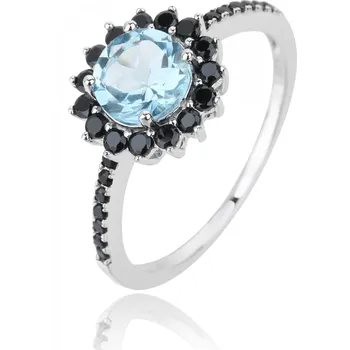 Prsten Jan Kos jewellery Stříbrný prsten se Sky Blue Topazem MHT-47