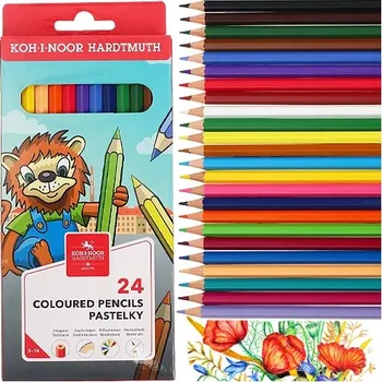 Pastelka PASTELKY HEXAGONÁLNÍ KOH-I-NOOR 24 ŠKOLNÍ ODOLNÉ