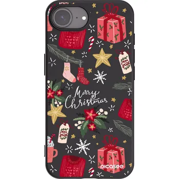 Pouzdro na mobilní telefon Picasee silikonový černý obal pro Apple iPhone 16e - Christmas