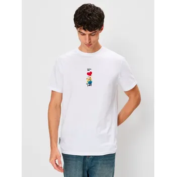 Sinsay - Bavlněná košilka s potiskem Minions - bílá - 220HL-00X - 220HL-00X-XL