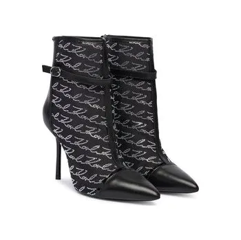 Dámské kozačky Polokozačky KARL LAGERFELD Sarabande KL30976 Černá 38