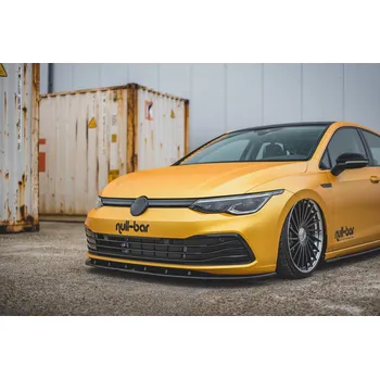Karosérie Maxton Design spoiler pod přední nárazník ver.1 pro Volkswagen Golf Mk8, černý lesklý plast ABS