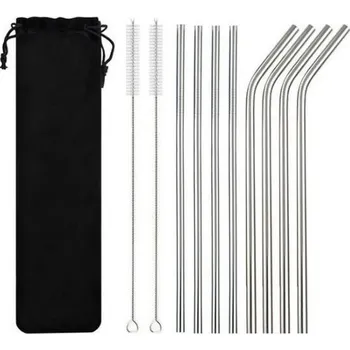 TFY No.8655 Kovové slámky stříbrné, 10 ks