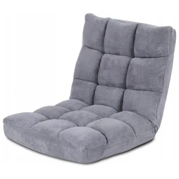 Křeslo Polohovací křeslo HV10355GR, šedé, 105 x 57 x 15 cm - A COSTWAY