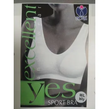 Kalhotky Sportovní podprsenka NOVIA | široká ramínka P02 bílá S/M