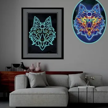 Mozaiková sada GFT Diamantové malování svítící ve tmě Vlk